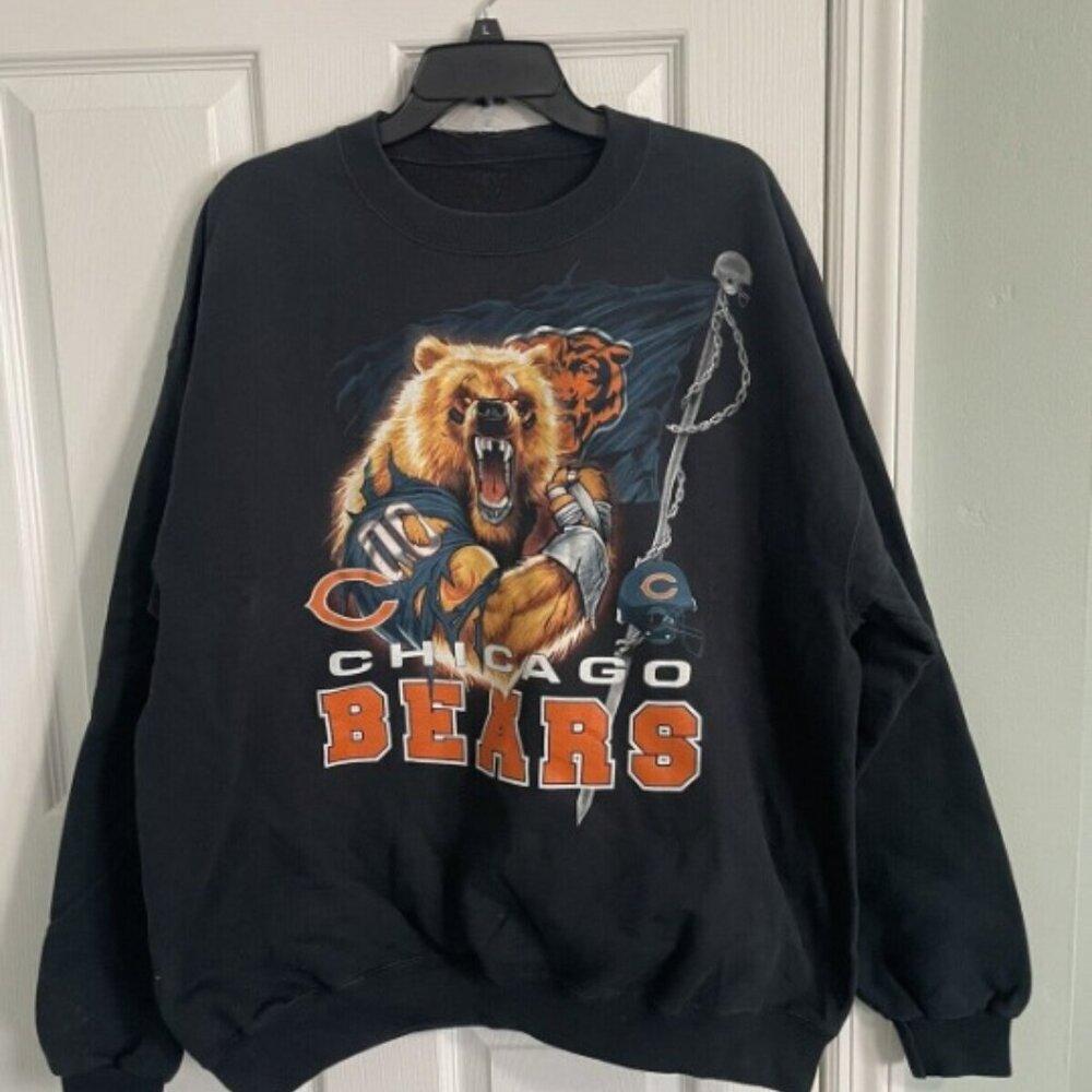 J68900 Chicago Bears Nfl Graphic Sweatshirt Logo Crewneck Retro